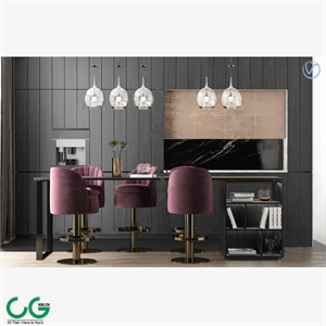 Modern light luxury bar table bar chair 3d model